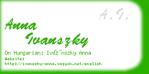 anna ivanszky business card